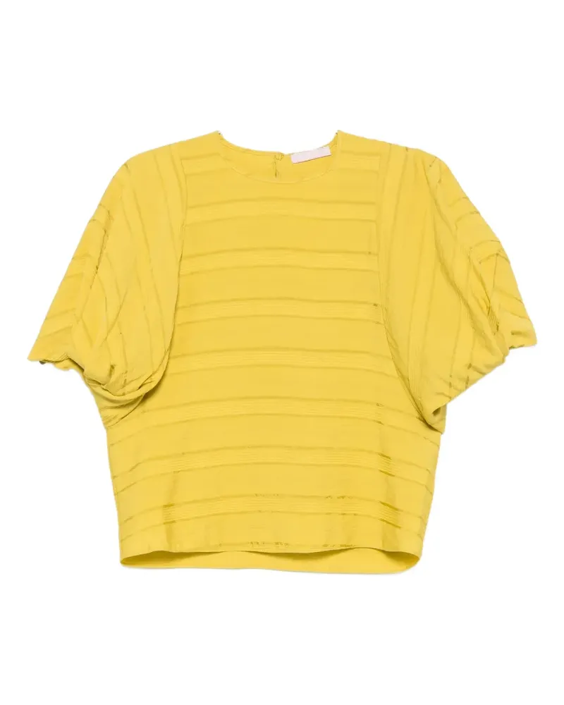 Kristina Ti horizontal-stripe batwing-sleeve blouse - Gelb Gelb