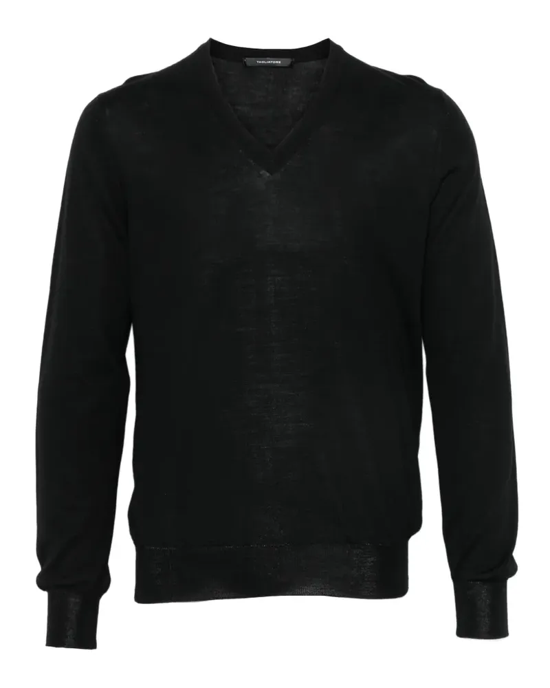 Tagliatore Pullover mit V-Ausschnitt - Schwarz Schwarz