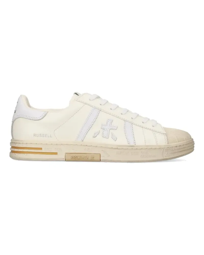 Premiata Russell lace-up logo-detail sneakers - Nude Nude