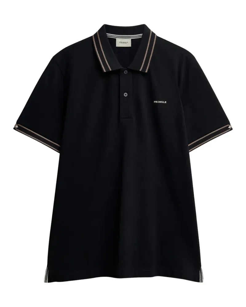 Pringle of Scotland jacquard-collar pique polo shirt - Schwarz Schwarz
