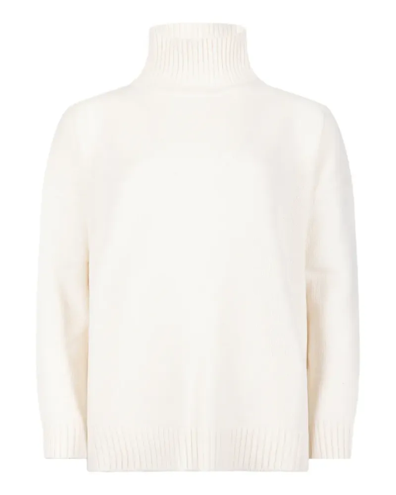 Max Mara Gerippter Strickpullover - Weiß Weiß