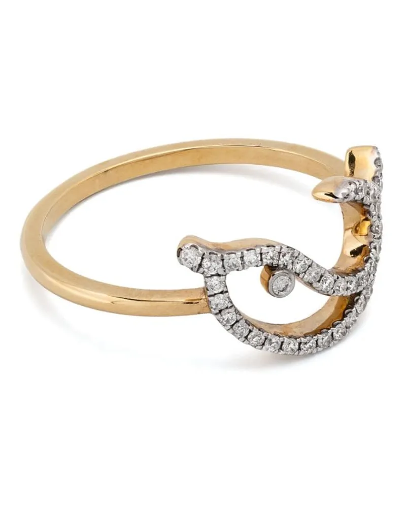 Yvonne Léon 18kt Bague Fil Dauphin Gelbgoldring mit Diamanten Gold