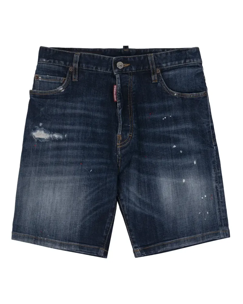 Dsquared2 paint-splatter distressed shorts - Blau Blau