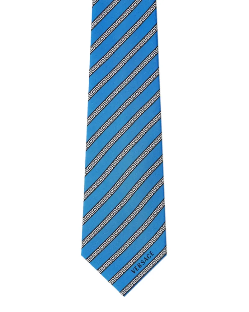 Versace Greca-Muster Diagonal-Streifen Krawatte - Rot Rot
