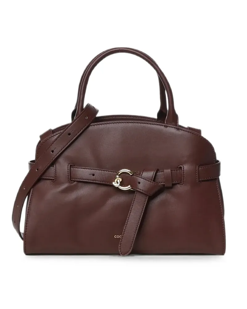 Coccinelle buckle-detail leather tote bag - Braun Braun