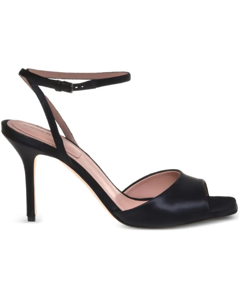 Alberta Ferretti Satin-Sandalen 85mm - Schwarz Schwarz