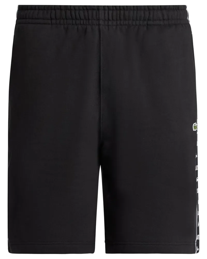 Lacoste Fleece-Shorts mit Logo-Streifen Schwarz