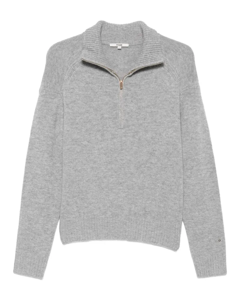 Maje quarter-zip knitted sweater - Grau Grau