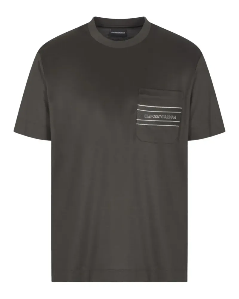 Emporio Armani chest-pocket striped T-shirt - Grau Grau