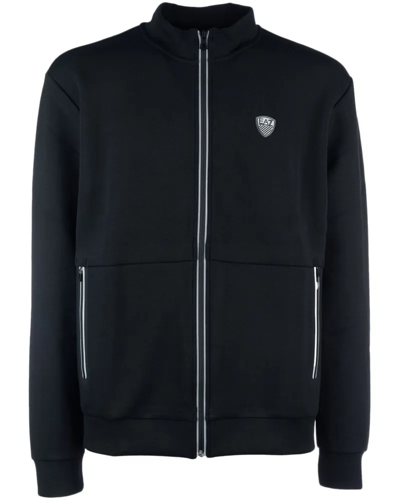 EA7 Sweatshirt mit Logo-Applikation - Schwarz Schwarz