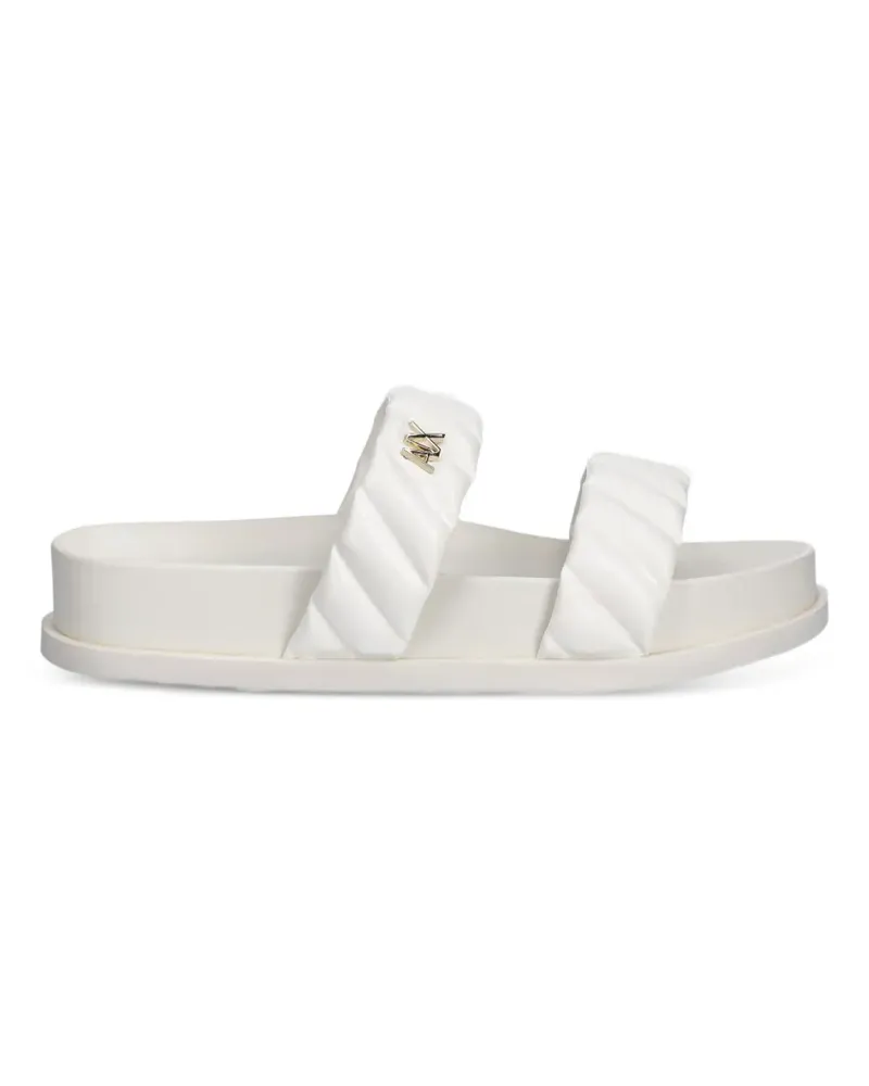 Armani Exchange quilted double-strap slides - Weiß Weiß
