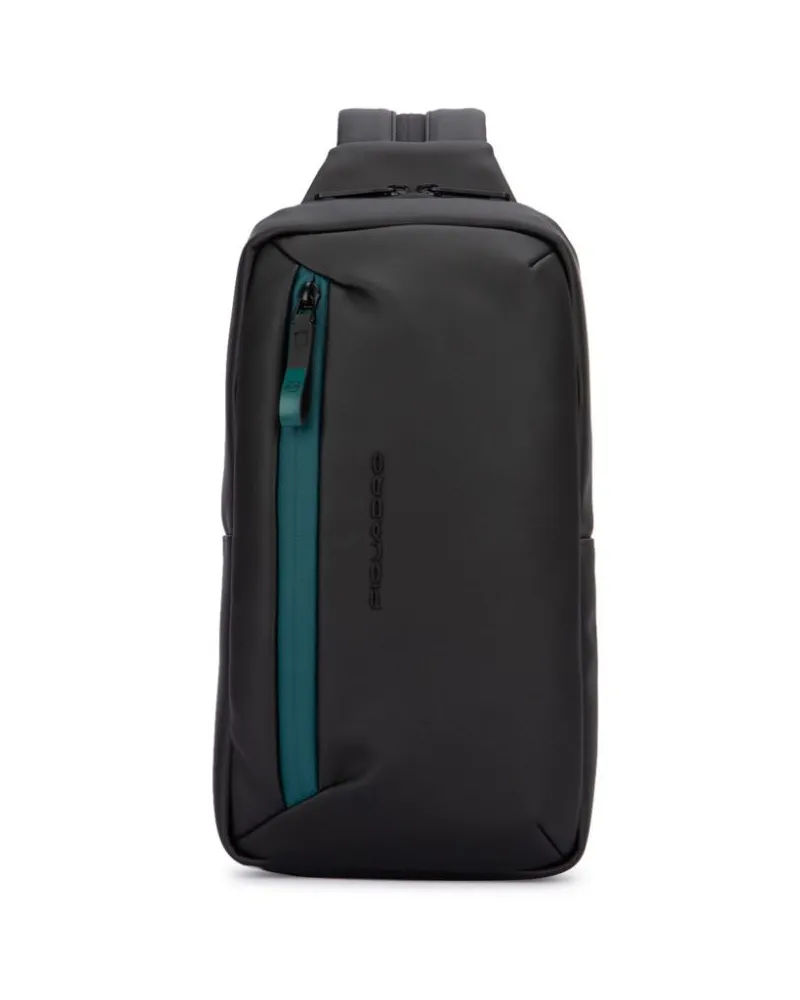 Piquadro Rucksack mit vorstehendem Logo - Schwarz Schwarz