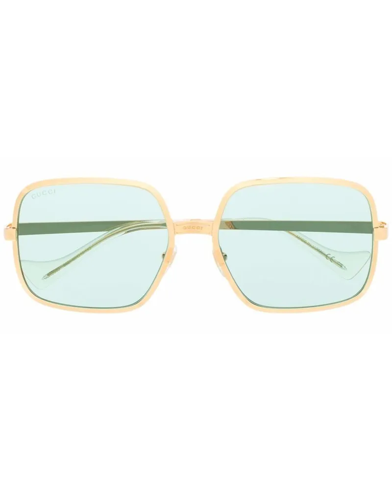 Gucci Sonnenbrille mit eckigem Gestell - Grün Grün