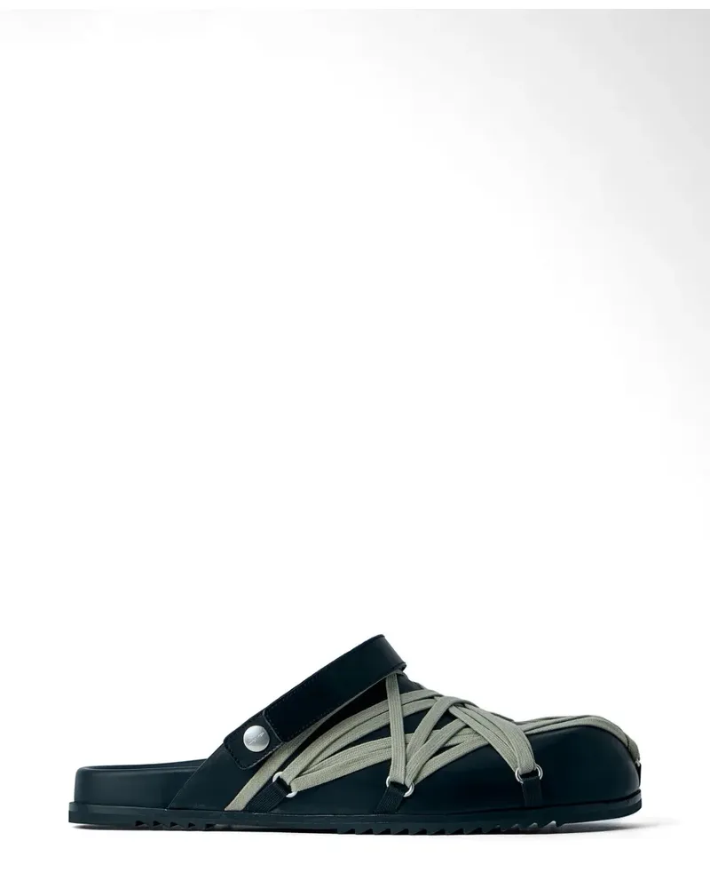 Rick Owens cross-strap slippers - Schwarz Schwarz