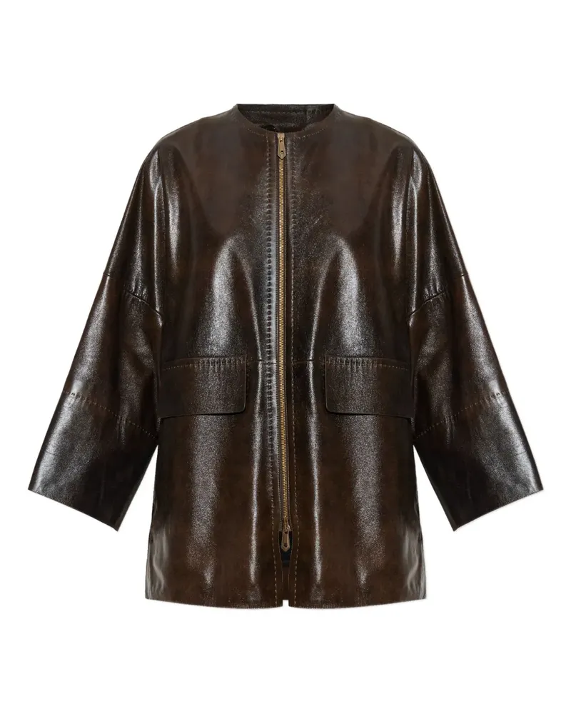 Max Mara Gambero Jacke mit Reißverschluss - Braun Braun