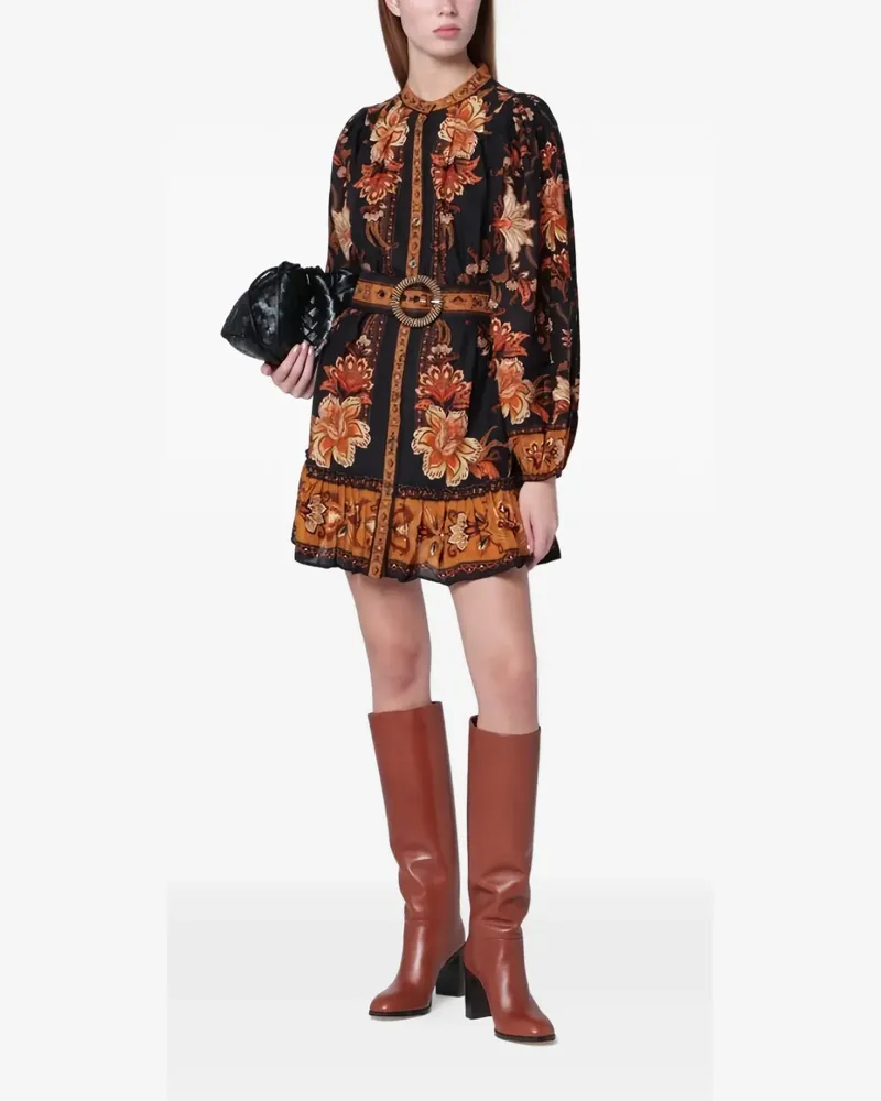 FARM Rio Majestic Garden Minikleid - Schwarz Schwarz