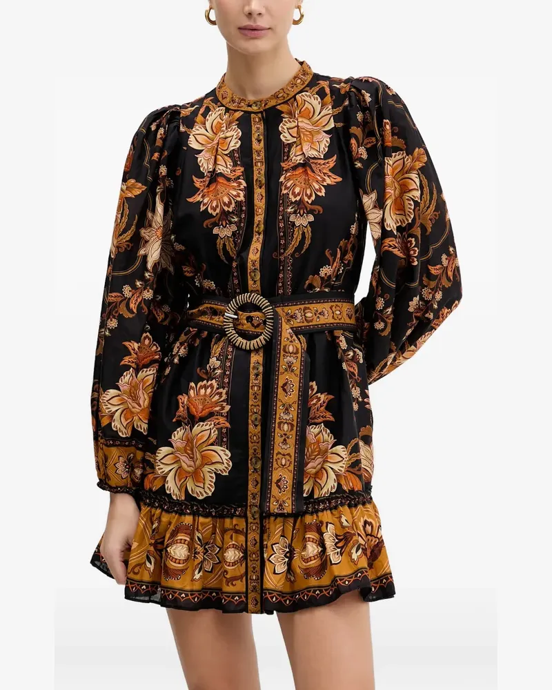 FARM Rio Majestic Garden mini dress - Schwarz Schwarz