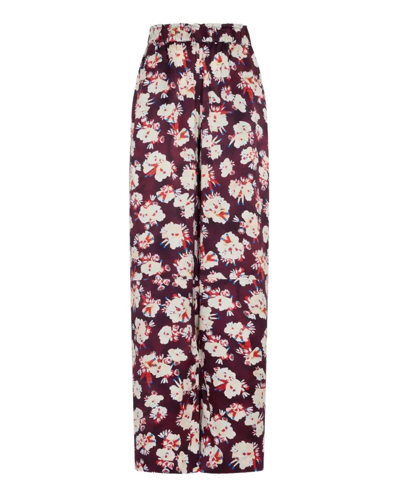Paco Rabanne Hose mit Blumenmuster - Rot Rot