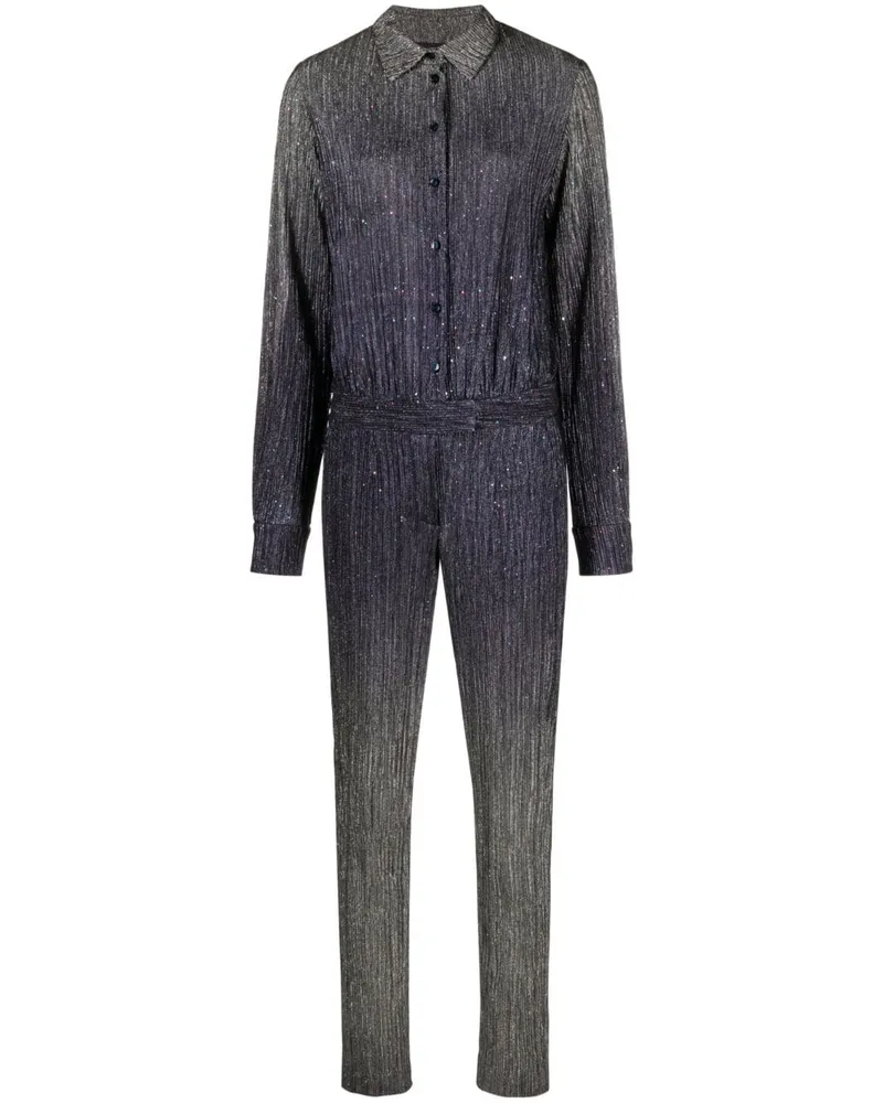 Talbot Runhof Jumpsuit im Metallic-Look Violett