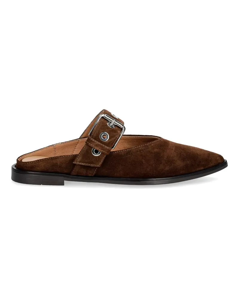 Marc O'Polo buckle-strap pointed-toe slippers - Braun Braun