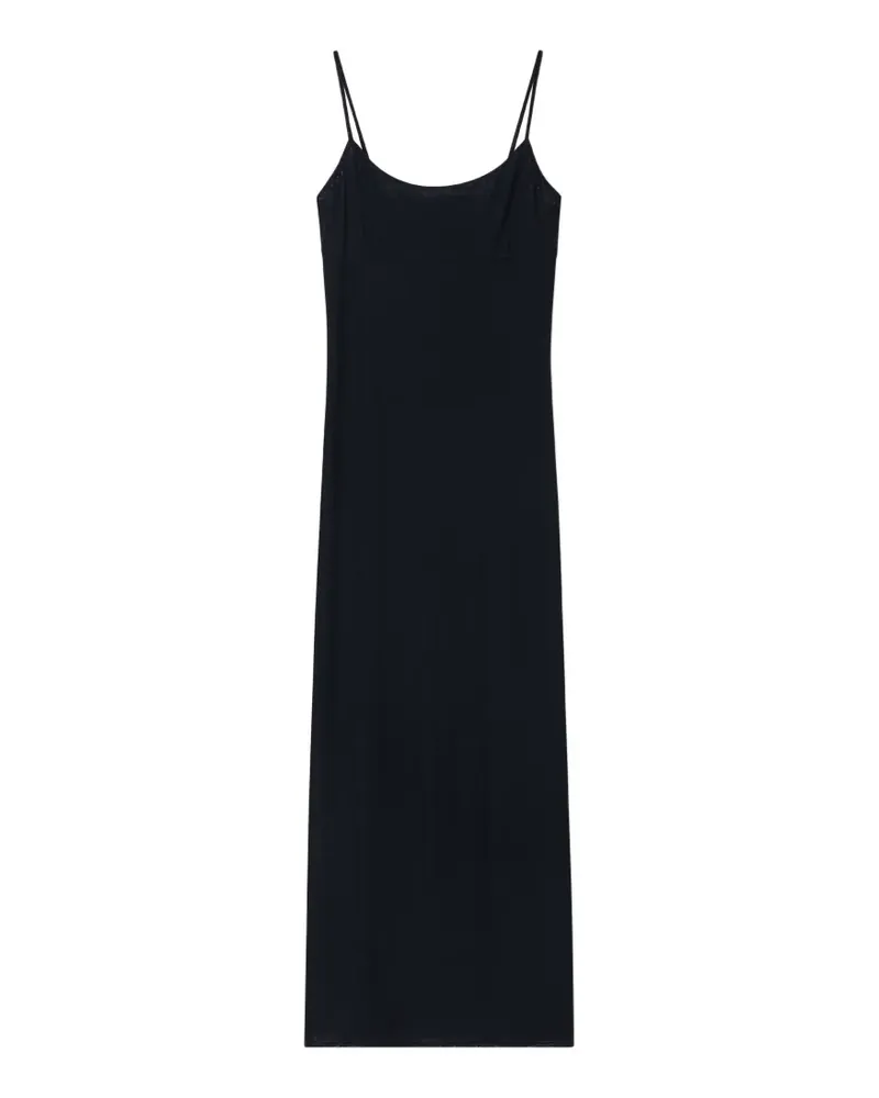 Emporio Armani Maxikleid aus Tüll mit Spaghettiträgern - Schwarz Schwarz