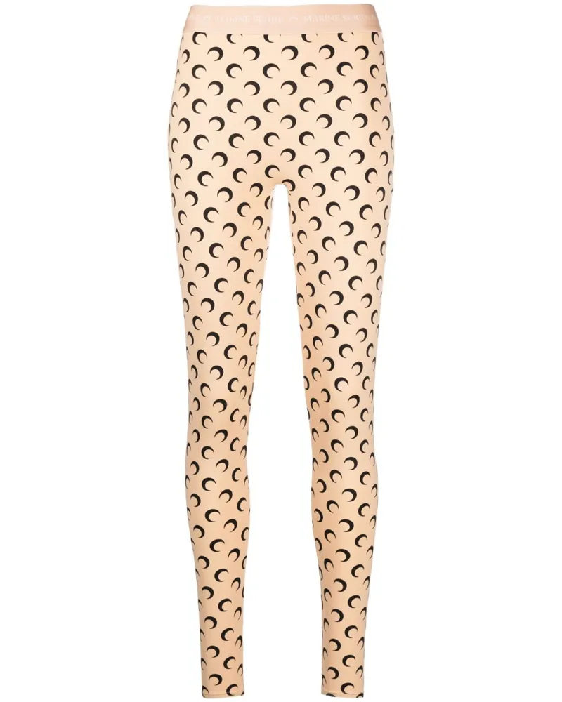 Marine Serre Fuseaux Moon Leggings Nude