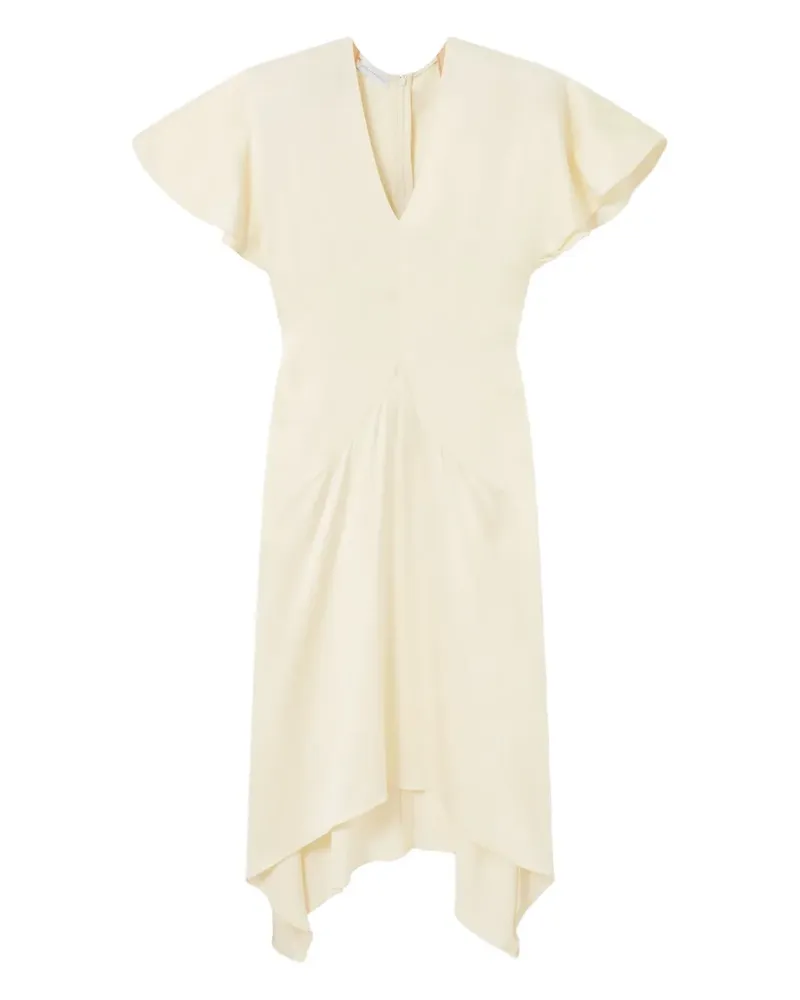 Stella McCartney Satin-Midikleid mit V-Ausschnitt - Nude Nude