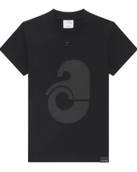 Courrèges Klassisches T-Shirt Schwarz