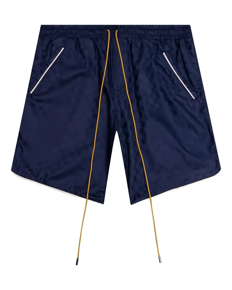 RHUDE Checker PJ Shorts mit Kordelzug - Blau Blau