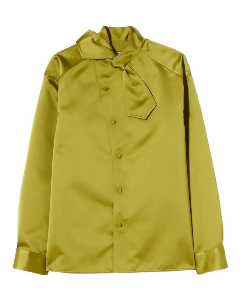 PLAN C Langarmshirt mit Schleife - Grün Grün