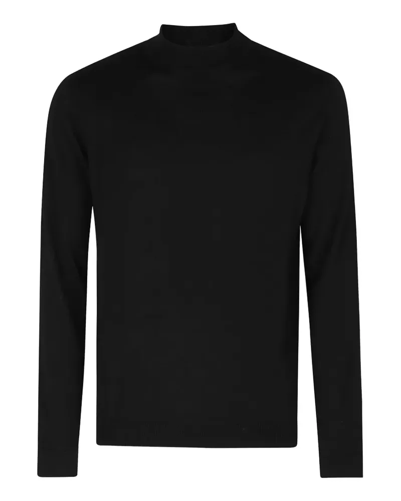 Roberto Collina Gestrickter Pullover mit Stehkragen - Schwarz Schwarz
