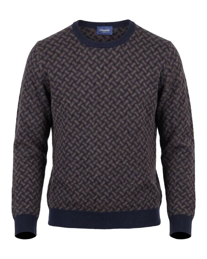 Drumohr  geometric-pattern cashmere sweater - Blau Blau