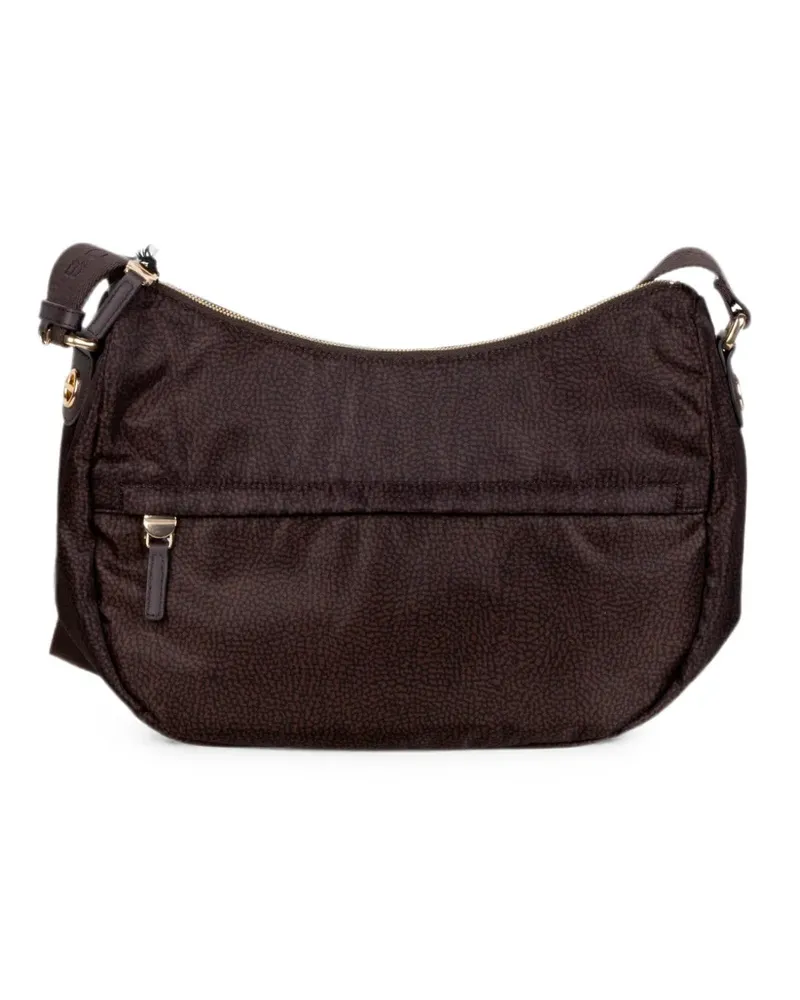Borbonese Schultertasche mit Eye-of-the-Partridge-Print - Braun Braun