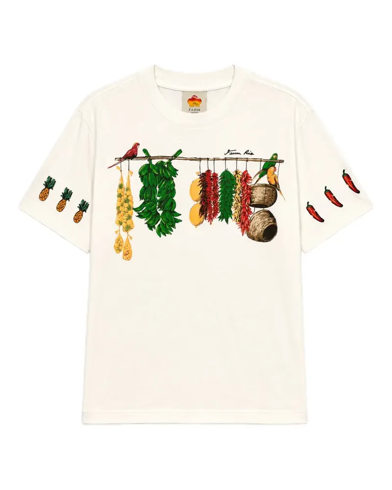 FARM Rio T-Shirt mit grafischem Print - Nude Nude