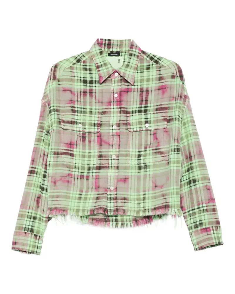 R13 plaid frayed shirt - Grün Grün