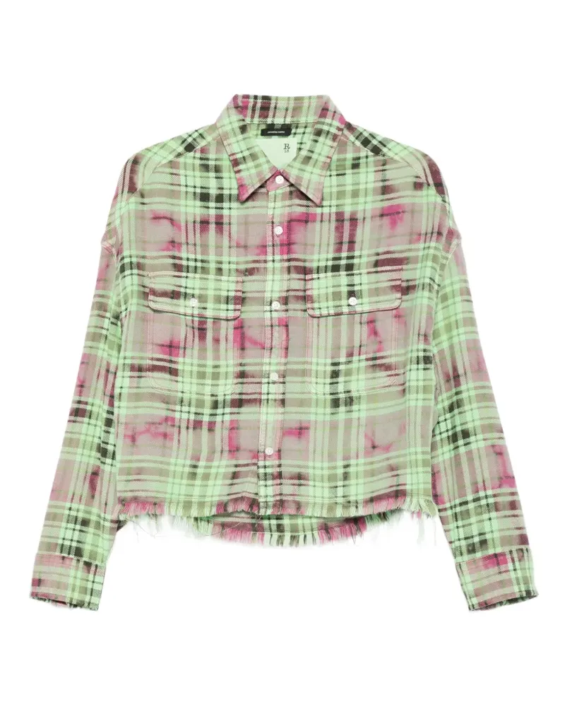 R13 plaid frayed shirt - Grün Grün