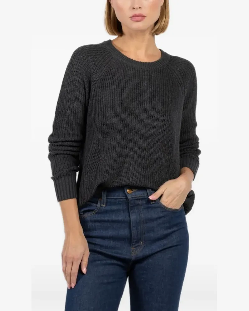 Autumn Cashmere ribbed frayed-hem sweater - Grau Grau