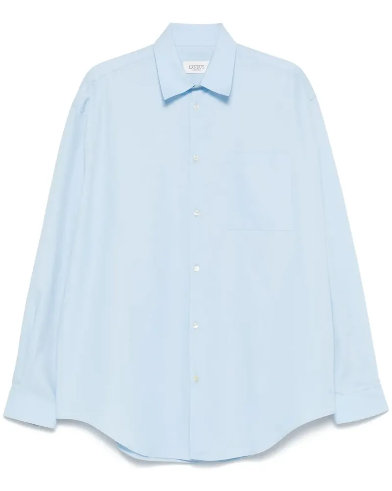 Laneus Hemd aus Popeline - Blau Blau
