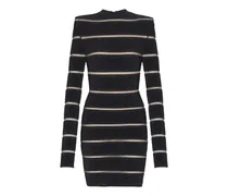 Gestreiftes Bodycon-Kleid im Glitter-Look - Schwarz