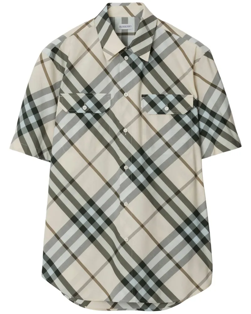 Burberry Hemd aus Nova Check-Jacquard Nude