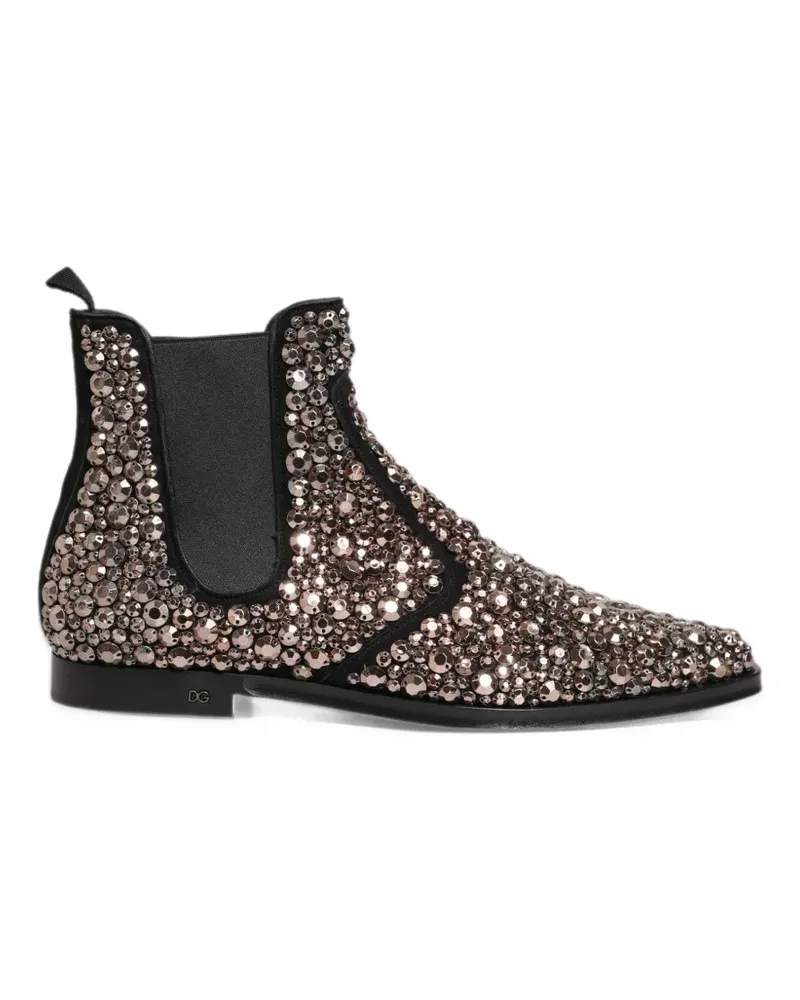 Dolce & Gabbana crystal-embellished Chelsea ankle boots - Silber Silber