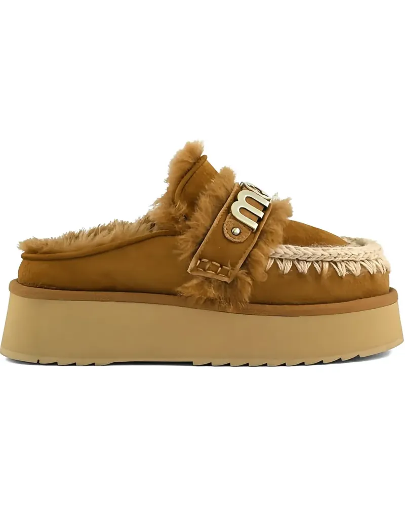 Mou Clogs mit Plateau-Logo 4mm - Braun Braun