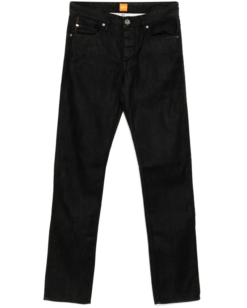 HUGO BOSS Jeans mit geradem Bein Schwarz