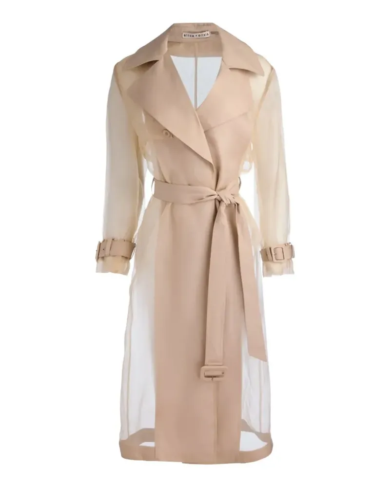 Alice + Olivia Transparenter Silvia Trenchcoat mit Gürtel - Nude Nude