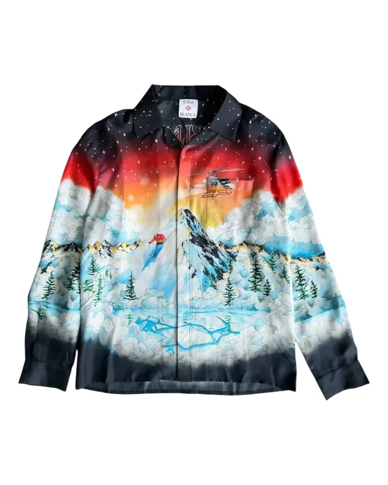 Casablanca Paris Ski Lake Hemd mit Print - Blau Blau