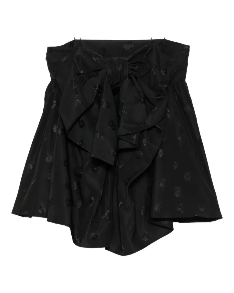 Cecilie Bahnsen floral-embroidered empire-line top - Schwarz Schwarz