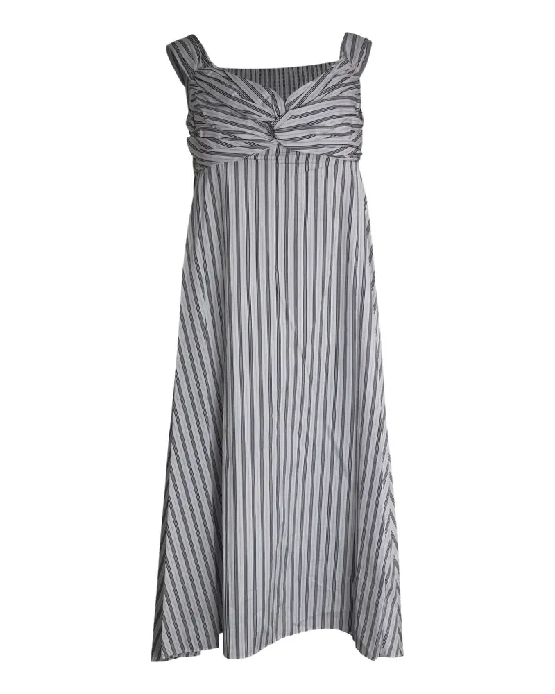 A.L.C. striped off-shoulder midi dress - Grau Grau
