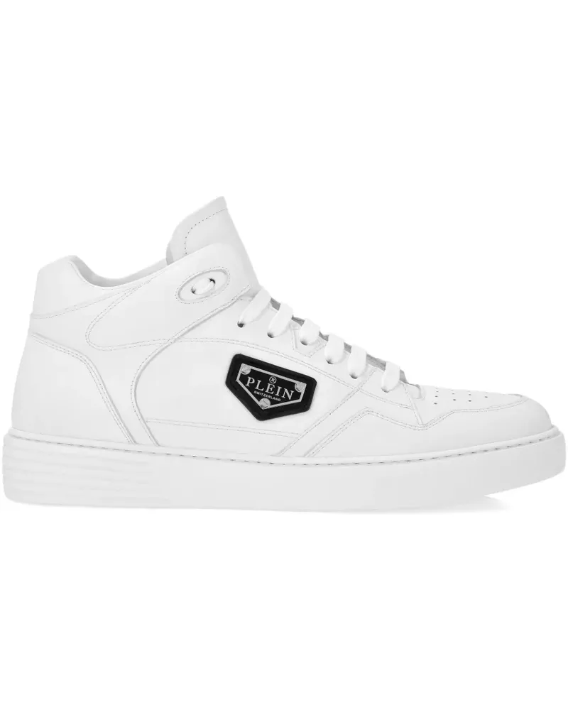Philipp Plein High-Top-Sneakers aus Leder - Weiß Weiß