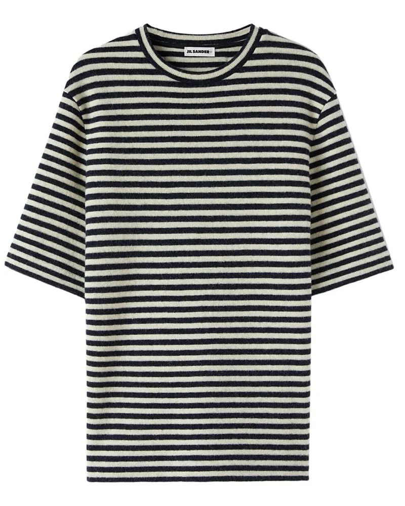 Jil Sander Gestreiftes T-Shirt - Schwarz Schwarz