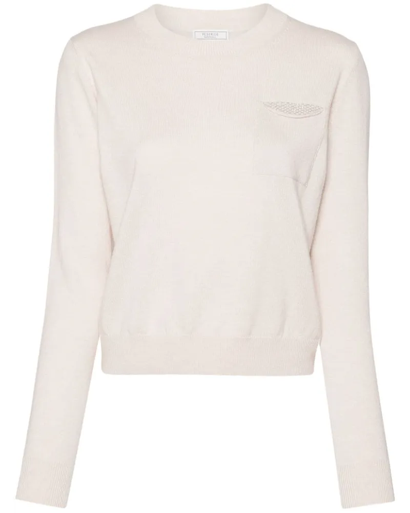 Peserico Pullover mit Perlen Nude